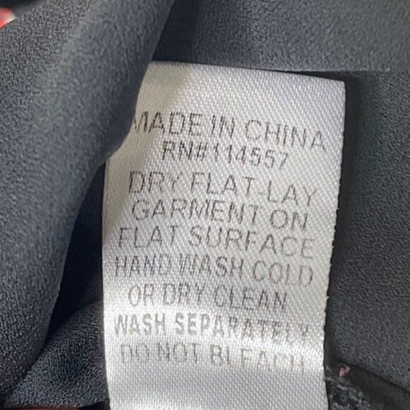 LE SAMPLE | Womens Spaghetti Strap Black Sheer Tank Top | Size L - Picture 9 of 11